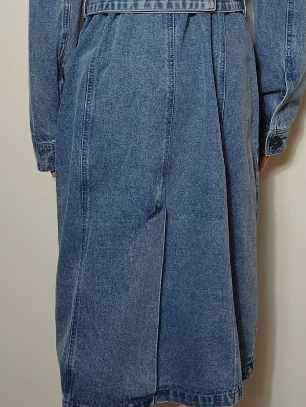 Anthropologie Avec Les Filles Denim Trench Coat Belted Double Breasted. Size M - Picture 13 of 16